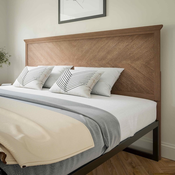 Flash Furniture King Light Brown Herringbone Adjustable Headboard MG-97881-KHB-K-LTBRN-GG - main